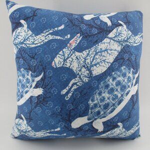 13.5" Tortoise and Hare Pillow made crisscross style in reverse side.
